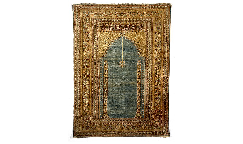 Tabriz, Iran, <em>Rug</em>, late 19th century, silk. Gift of Drs. Joseph and Omayma Touma and family.