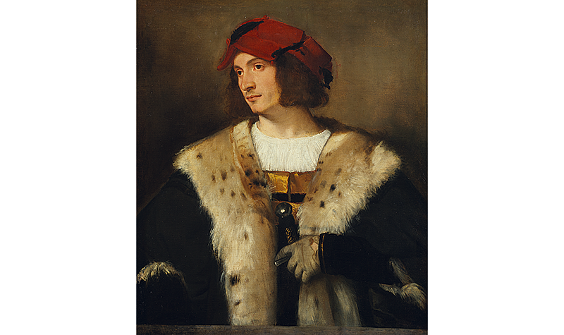 Titian (Tiziano Vecellio), <em>Portrait of a Man in a Red Hat</em>, 1510s, oil on canvas, 32 1/4 x 28 in. (81.9 x 71.1 cm), The Frick Collection, New York; photo: Joseph Coscia Jr.