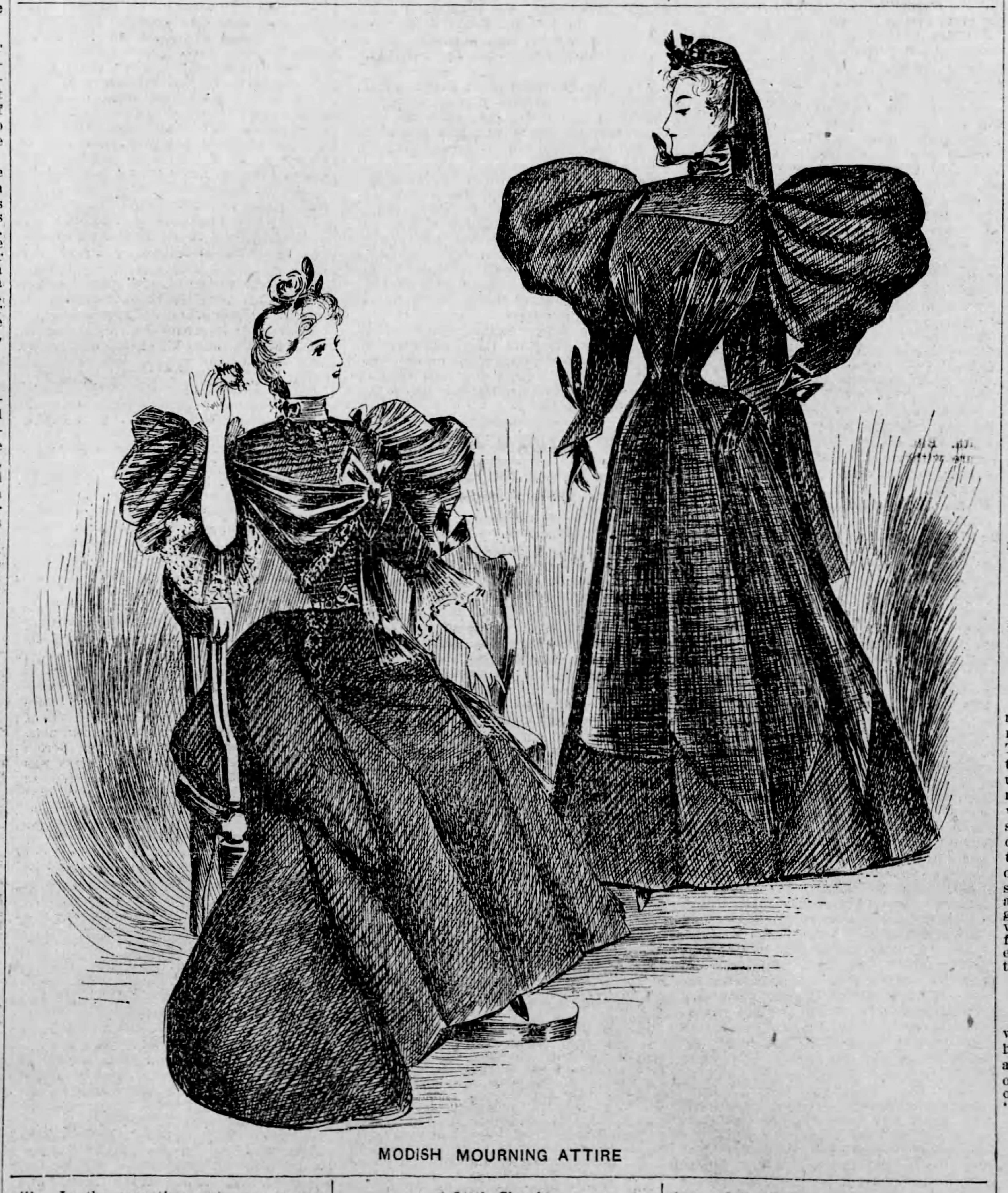 Mourning dress in The Times, Sunday, December 15, 1895