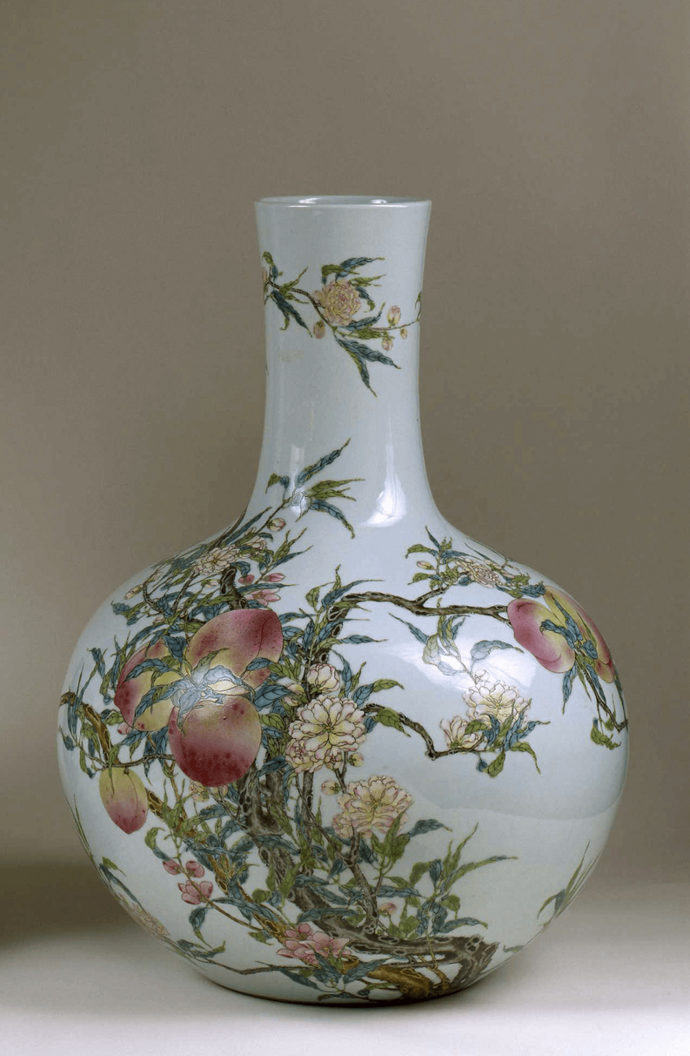 Beautiful Detailed Famille Rose Porcelain Vase Children Scene Longevity 11.5" 