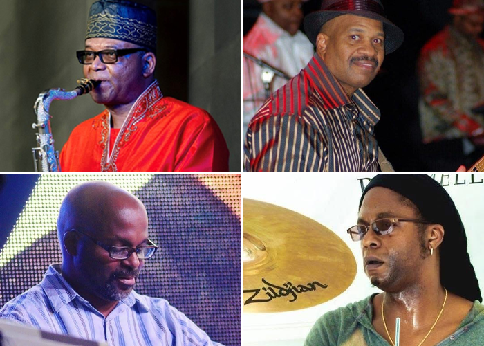 four headshots of musicians