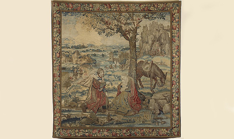 Rest on the Flight into Egypt, Tapestry, Flemish, early 16th century. Wool, silk, silver and gold threads, 92 x 85 in. Frick Art & Historical Center, Pittsburgh, 1970.28.