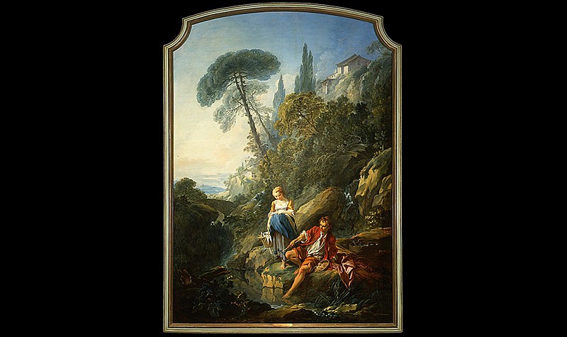 Francois Boucher (French, 1703-1770), Pastorale: A Peasant Boy Fishing, 1732. Oil on canvas. Frick Art & Historical Center, 1972.3, Pittsburgh