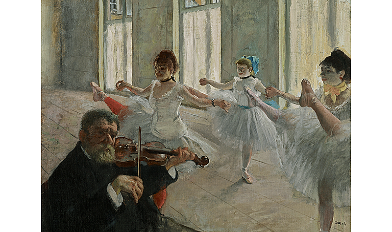 Hilaire-Germain-Edgar Degas, <em>The Rehearsal</em>, 1878-1879, oil on canvas, 18 3/4 x 24 in. (47.63 x 60.96 cm), The Frick Collection, New York; photo: Michael Bodycomb