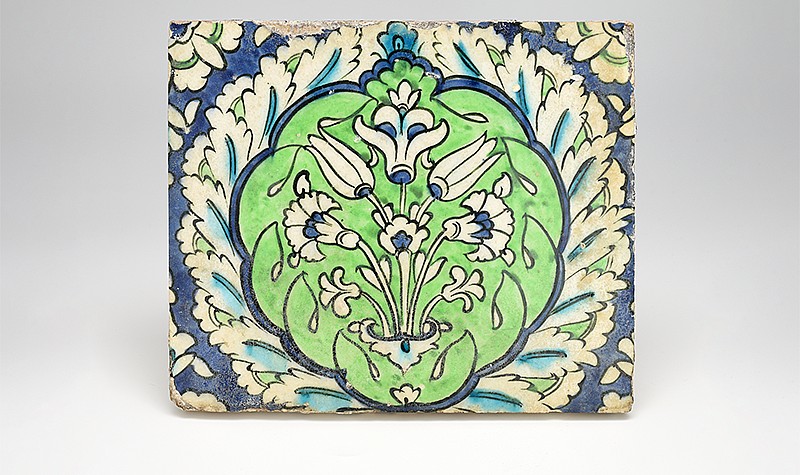 Syria, <em>Tile</em>, 17th century, underglaze-painted fritware. Gift of Drs. Joseph B. and Omayma Touma.