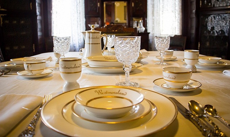 Table setting in the Breakfast Room at Clayton