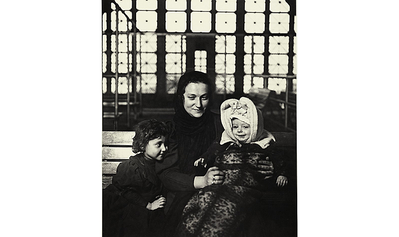 Lewis Wickes Hine, American, 1874-1940. The Madonna of Ellis Island (Russian family), ca. 1905. Gelatin silver print, 20 x 16 in. (50.8 x 40.6 cm).