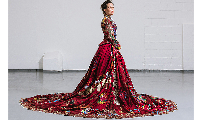 The Red Dress worn by Natasha Faye Hopkins. Photo by Dave Watts.