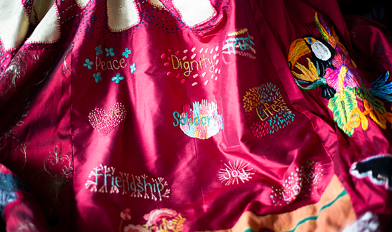 The Red Dress embroidery detail. Photo by Sophia Schorr-Kon.